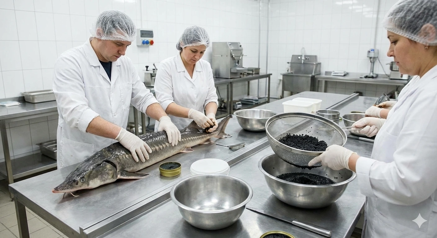 كيف يُصنَع الكافيار؟ عملية إنتاج الكافيار