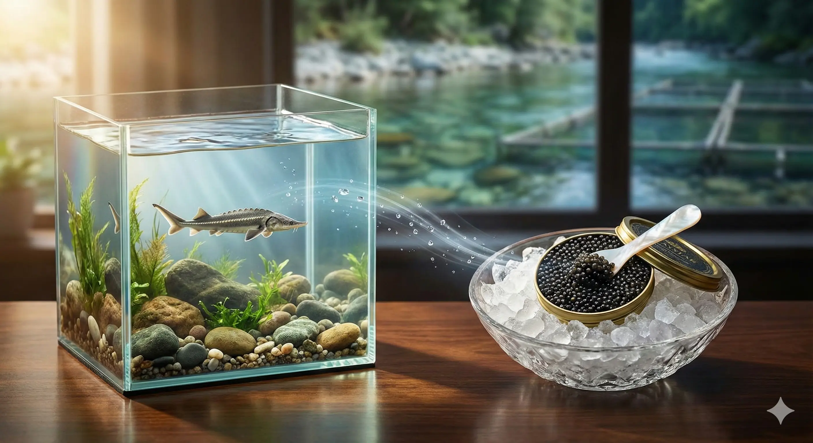 From sturgeon fish in farm tank to a chilled tin of black caviar on ice